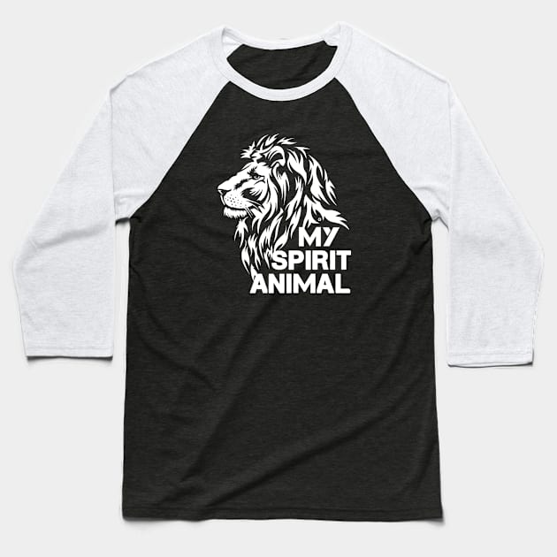 Lion is my spirit animal, white brave lion, birthday gift idea Baseball T-Shirt by Yurko_shop